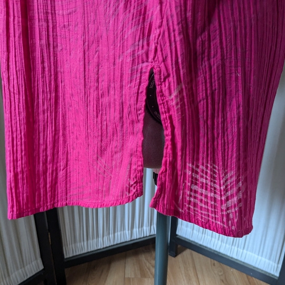 Vintage 00's, Michel Antoni, pink, 3/4 sleeves, button down, long, blouse. - Picture 5 of 13